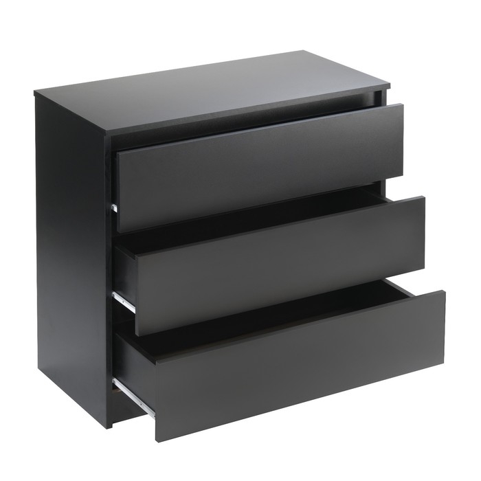 Комод с 3 ящиками Мадера, 800х420х775, Черный