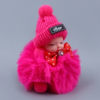 Мягкая игрушка &laquo;Кукла&raquo; в шапочке, на брелоке, 11 см, цвет МИКС