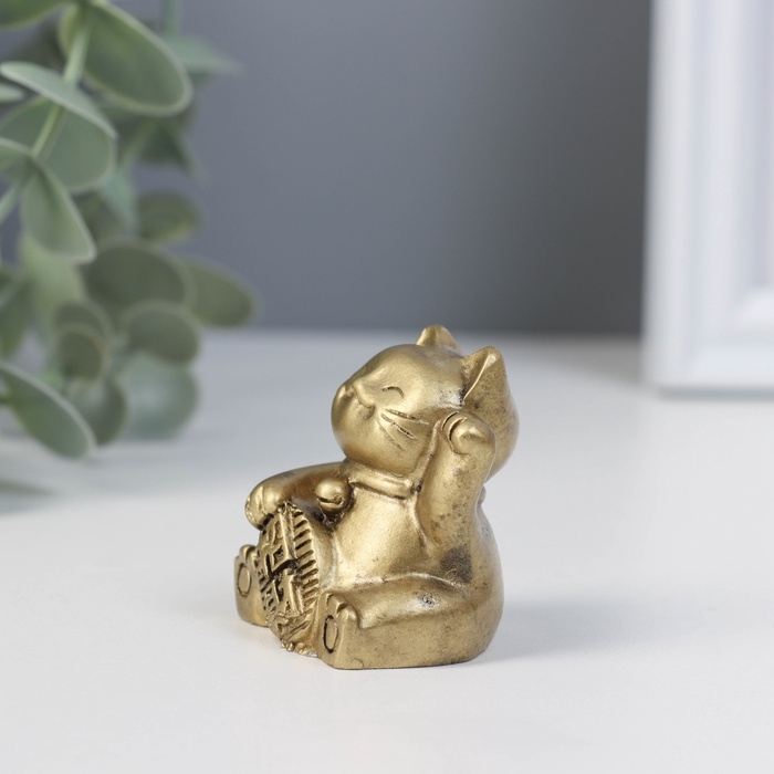 Нэцке полистоун Нэцке полистоун "Манэки-нэко. Счастье и богатство" набор 2 шт 3,5х4,5 см