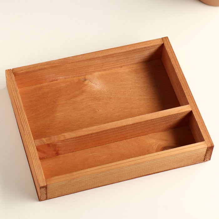 Кашпо деревянное 25.5&times;20&times;4.5 см "Макарунас", мокко Дарим Красиво