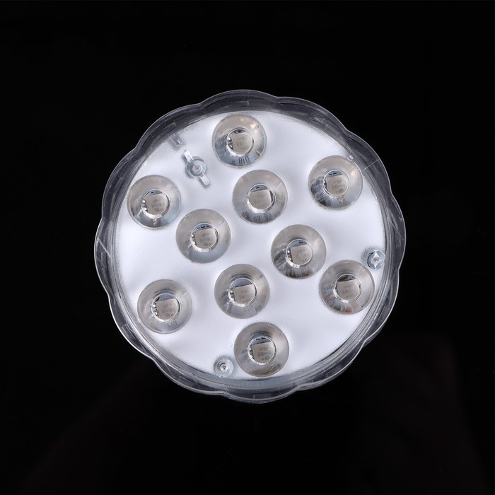 Светильник подводный, 10 LED, 3 Вт, IP68, RGB, от батареек 3*ААА (не в компл.) Светильник подводный, 10 LED, 3 Вт, IP68, RGB, от батареек 3*ААА (не в компл.)