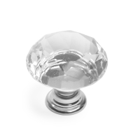 Ручка кнопка CAPPIO, "Алмаз", стеклянная, d=40 мм