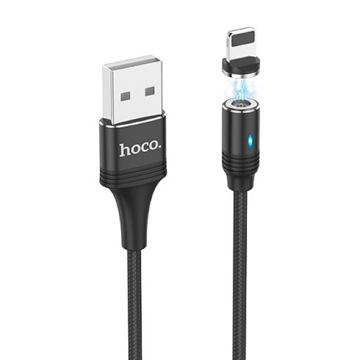 Кабель Hoco U76, USB - Lightning, 2,4 А, 1.2 м, магнитный, черный Кабель Hoco U76, USB - Lightning, 2,4 А, 1.2 м, магнитный, черный