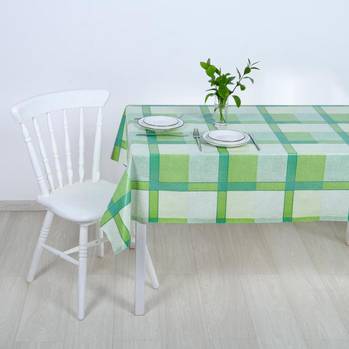 Клеёнка столовая на нетканой основе «Клетка зелёная», ширина 125 см, рулон 25 м Клеёнка столовая на нетканой основе «Клетка зелёная», ширина 125 см, рулон 25 м