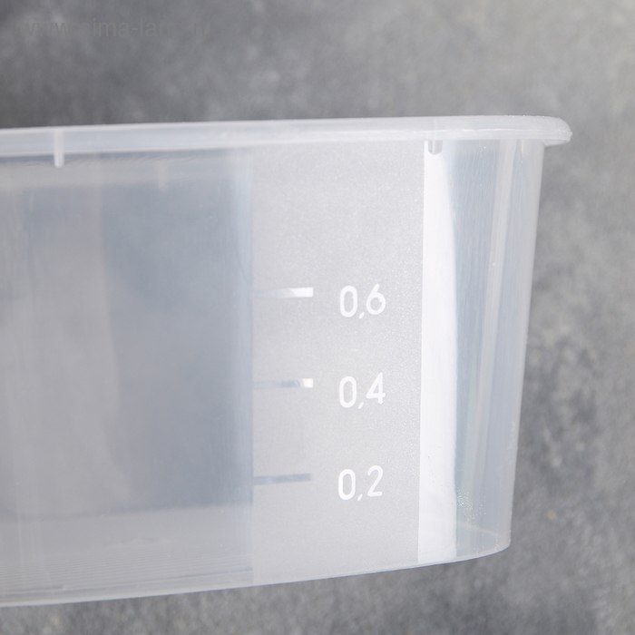 Контейнер для продуктов с мерной шкалой «BioFresh», 900 мл, прозрачный, крышка микс Контейнер для продуктов с мерной шкалой «BioFresh», 900 мл, прозрачный, крышка микс