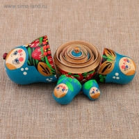 Матрёшка &laquo;Божья коровка&raquo;, голубое платье, 5 кукольная, 9-10 см