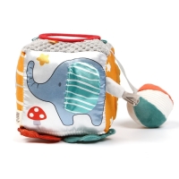 Развивающий бизикубик мягкий «Зверята», погремушка, пищит, шуршит, Крошка Я Развивающий бизикубик мягкий «Зверята», погремушка, пищит, шуршит, Крошка Я