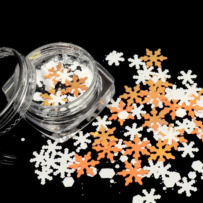 Новый год! Пайетки для декора &laquo;Снежок&raquo;, цвет серебристый/медный