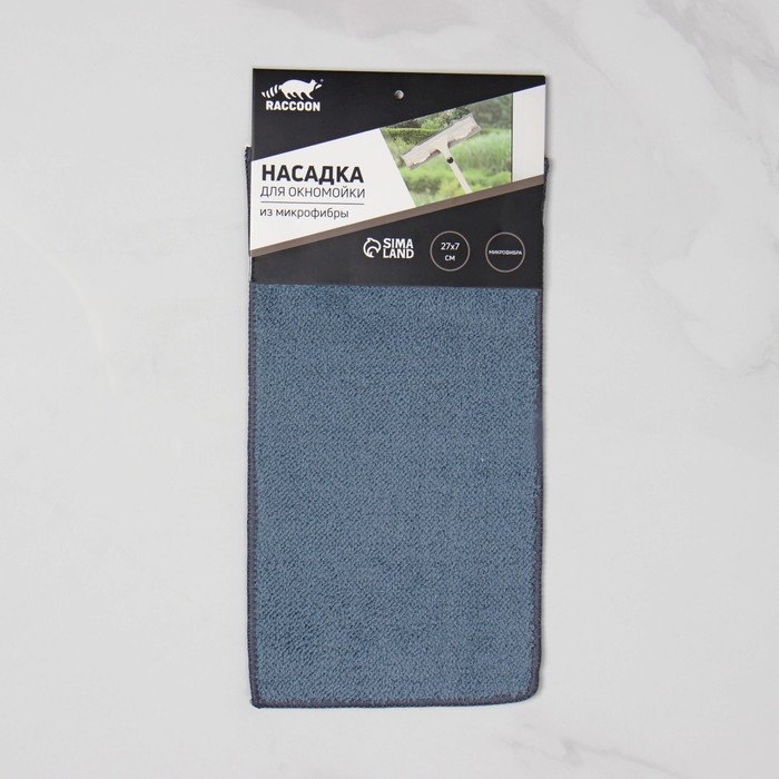 Сменная насадка для окномойки Raccoon, микрофибра, 27&times;7 см, цвет синий