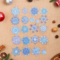 Набор наклеек оформительский "Зимний блеск" голографическая фольга, 49,3х33,6см Набор наклеек оформительский "Зимний блеск" голографическая фольга, 49,3х33,6см