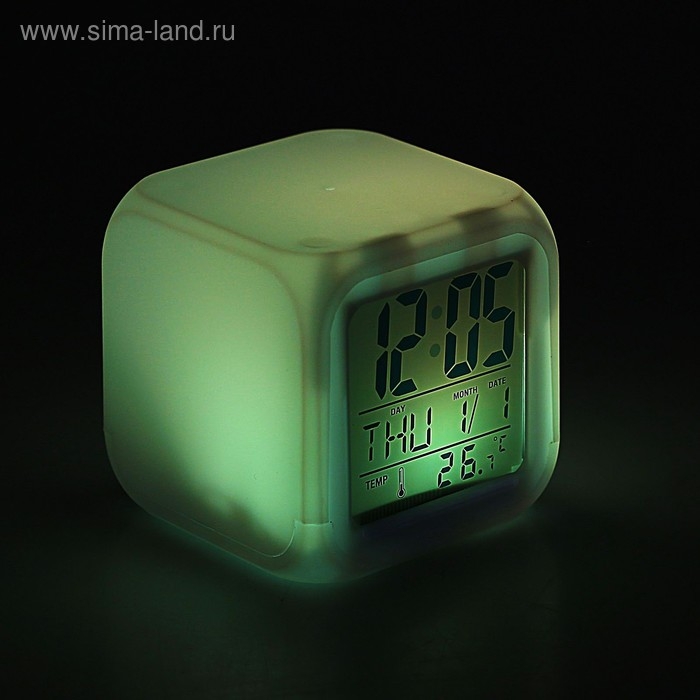 Часы - будильник Luazon LB-03, дата, температура, белый Часы - будильник Luazon LB-03, дата, температура, белый