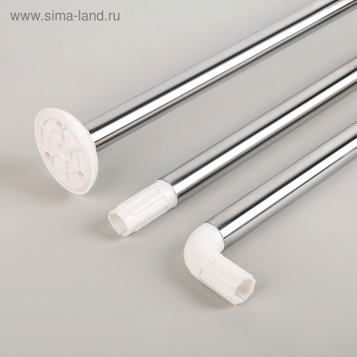 Карниз для ванной комнаты п-образный, 90&times;90&times;90 см, нержавеющая сталь