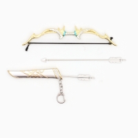 Сувенирное оружие мини "Лук Геншин" брелок, 26см, золотой Сувенирное оружие мини "Лук Геншин" брелок, 26см, золотой