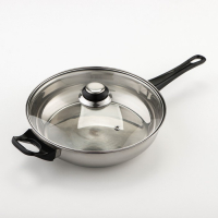 Набор посуды из нержавеющей стали &laquo;Чёрная ночь&raquo;, 8 предметов: ковш 1,5 л, 2 кастрюли 2/3 л, сковорода d=24 см, крышки, стенки 0,3 мм, дно 5 мм