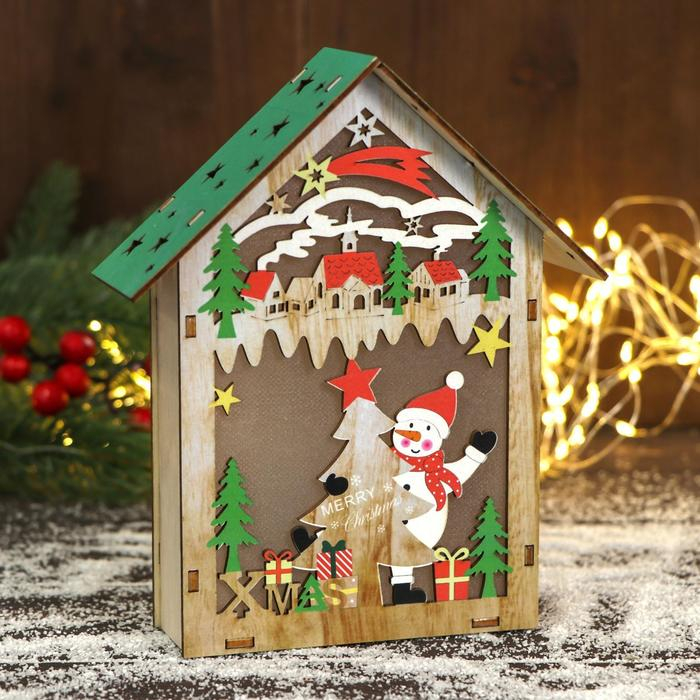 Фигурка новогодняя свет Фигурка новогодняя свет "Забавы у новогодней елки" 15х18 см