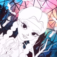 Хэллоуин. Фартук детский для творчества под роспись &laquo;Девочка с косичками&raquo;