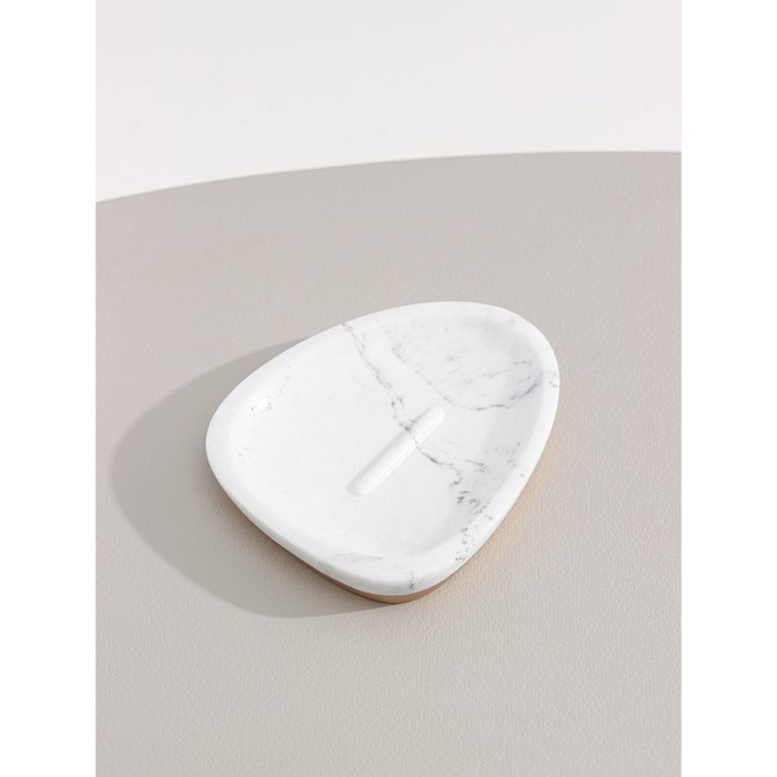 Набор аксессуаров для ванной комнаты &laquo;Мрамор&raquo;, 3 предмета (мыльница, дозатор 230 мл, стакан)