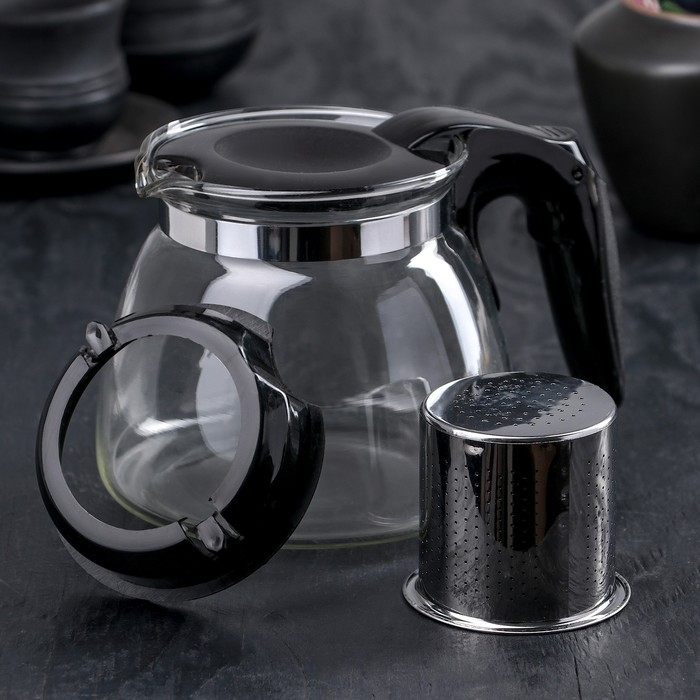 Чайник стеклянный заварочный «Джулиан», 700 мл, с металлическим ситом, цвет МИКС Чайник стеклянный заварочный «Джулиан», 700 мл, с металлическим ситом, цвет МИКС