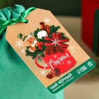 Новый год! Чай чёрный в подарочном мешочке &laquo;Счастья&raquo; с имбирным пряником, 100 г.
