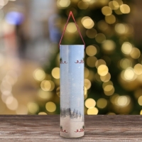 Новый год. Подарочная коробка, тубус под бутылку &laquo;Санта&raquo; 92 х 350 мм (330 мм внутр. высота).