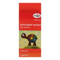 Мелки восковые 6 цветов, "Гамма" "Мультики", круглые, европодвес Мелки восковые 6 цветов, "Гамма" "Мультики", круглые, европодвес