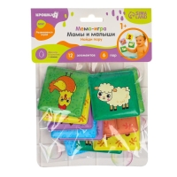 Мемо-игра: развивающие наклейки - присоски многоразовые для игры в ванной &laquo;Мамы и малыши&raquo;, найди пару, 6 пар, 12 стикеров EVA, Крошка Я