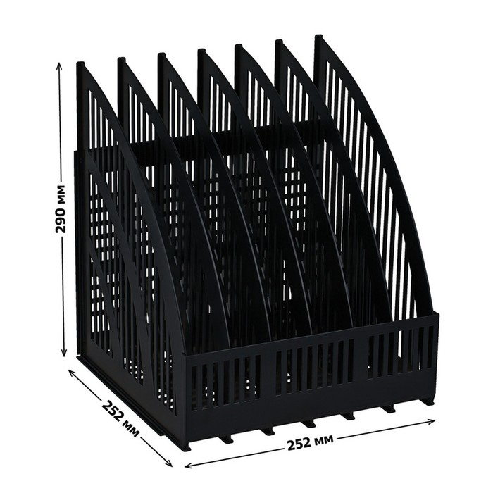 Лоток для бумаг cборный, вертикальный, LINE, 6 отделений, чёрный