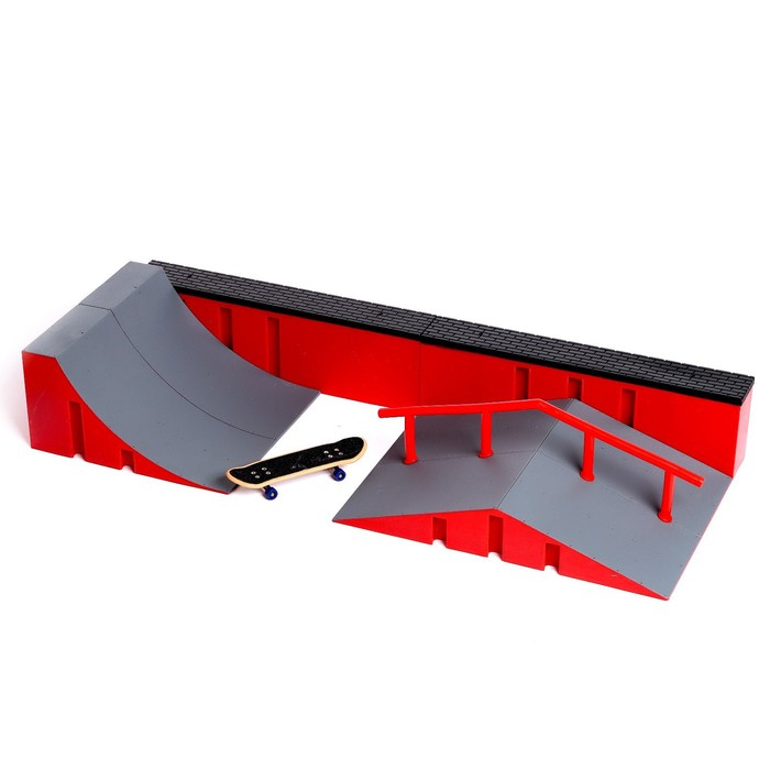 Скейт-парк &laquo;Рампа с перилами&raquo;, с пальчиковым скейтом, МИКС