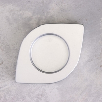 Подсвечник "Глаз. Мрамор"  из гипса, 14,5х9,5х2см,серебро