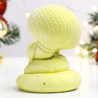 Новый год. Символ 2025. Фигура "Змея в панаме" лимонная, 8х6см