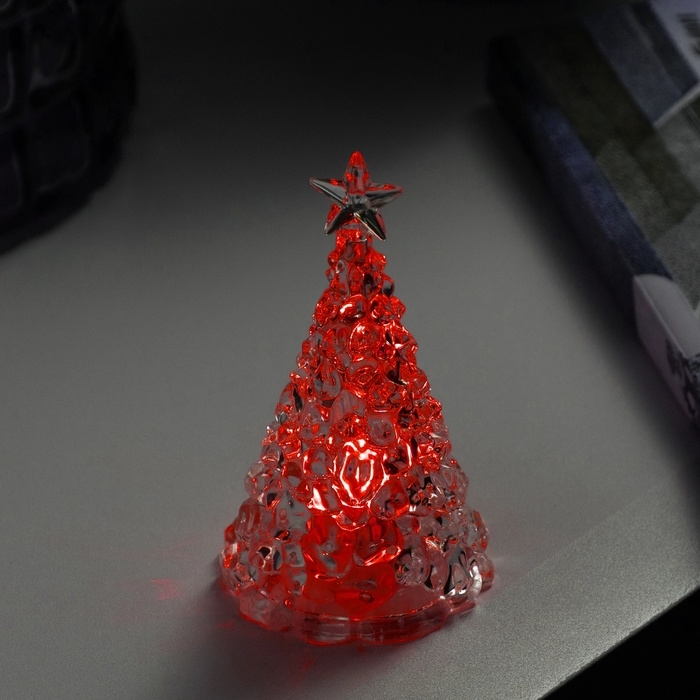 Фигура световая &laquo;Елочка&raquo; 10х6 см, от батареек 3хAG13 (в комплекте), свечение RGB