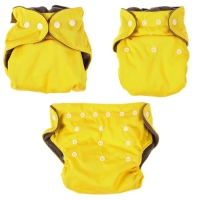 Многоразовый подгузник, 3-15 кг, угольно-бамбуковая ткань, цвет желтый, Крошка Я Многоразовый подгузник, 3-15 кг, угольно-бамбуковая ткань, цвет желтый, Крошка Я