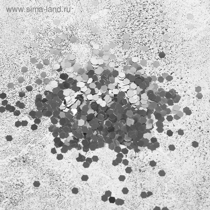 Наполнитель для шара &laquo;Конфетти шестиугольник&raquo;, серебряный, 500 г