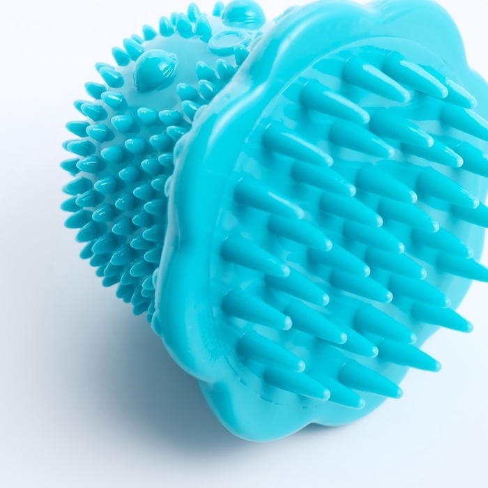 Игрушка массажная для собак "Осьминог" 10 см, ТПР, синяя