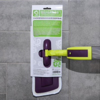 Швабра для мытья пола с распылителем Доляна, насадка из микрофибры 38&times;10 см, дополнительная насадка для мойки стёкол, ручка 120 см