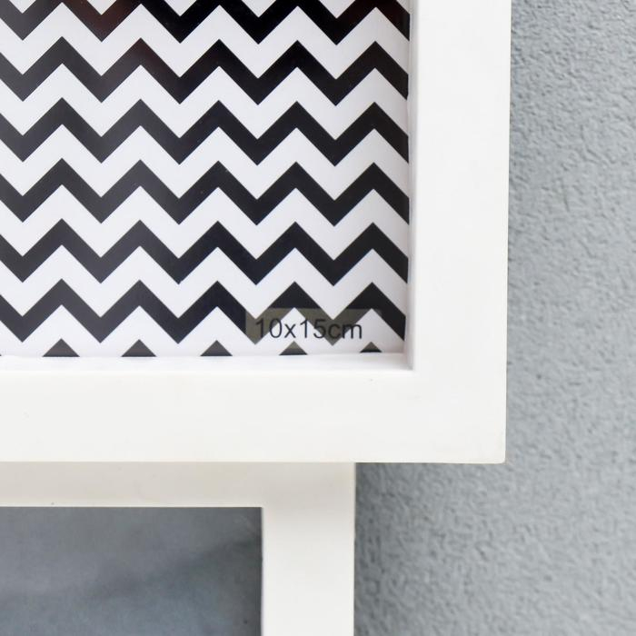 Фоторамка пластик на 12 фото 10х15 см Фоторамка пластик на 12 фото 10х15 см "Мелкий горошек" белая 43,5х57 см