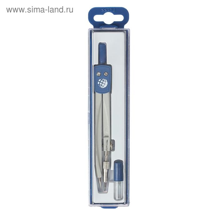 Циркуль металлический + грифели GLOBUS &laquo;Школа&raquo;, 2 предмета (циркуль литой, окрашенный, пенал с запасным грифелем), в футляре