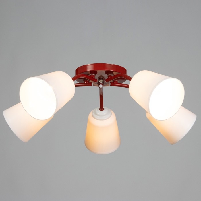 Люстра Люстра "Онлайн" (цил.) 5х15Вт Е27 МОДЕЛЬ:BR 00287 красный 52х52х15см