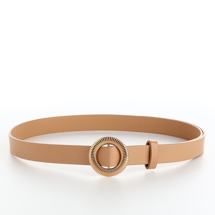 Ремень женский, ширина 1,9 см, пряжка металл, цвет бежевый