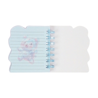 Записная книжка подарочная на гребне 80л,линия, цветной блок,обложка ПВХ 3D Мишка(10х10,5см)   10539