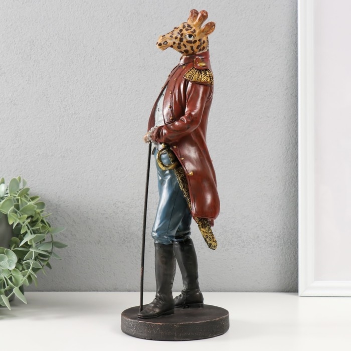 Сувенир полистоун Сувенир полистоун "Английский шарж-Жираф в красном камзоле" 15,5х12х35 см