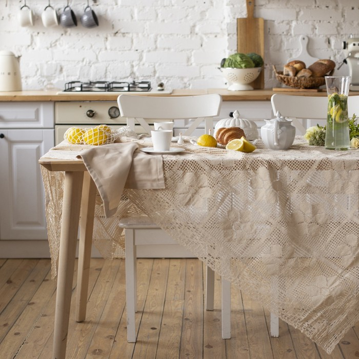 Скатерть Этель "Ажур" 130х180&plusmn;5 см, 100% п/э