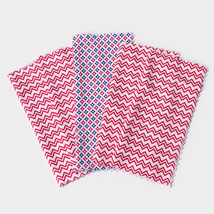 Салфетка новогодняя для уборки Доляна &laquo;С Новым Годом&raquo;, 5 шт, 220 г/м&sup2;, 30&times;30 см, микрофибра, цвет МИКС