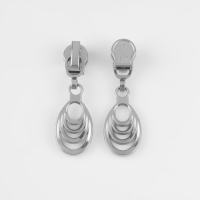 Бегунок автоматический для молнии &laquo;Спираль&raquo;, №5, декоративный &laquo;Звенья&raquo;, 10 шт, цвет никель