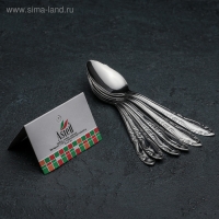 Набор чайных ложек &laquo;Общепит&raquo;, толщина 0,7 мм, 6 шт, цвет серебряный