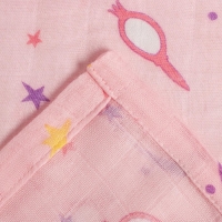 Пелёнка муслиновая Крошка Я &laquo;Единороги&raquo; 120х110 см, двухслойная, 70% бамбук, 30% хлопок