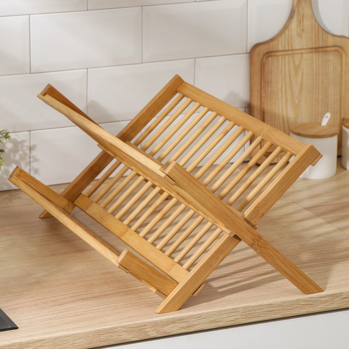 Сушилка для посуды Доляна «Бамбуковый лес», 2 яруса, 47×30 см, бамбук Сушилка для посуды Доляна «Бамбуковый лес», 2 яруса, 47×30 см, бамбук