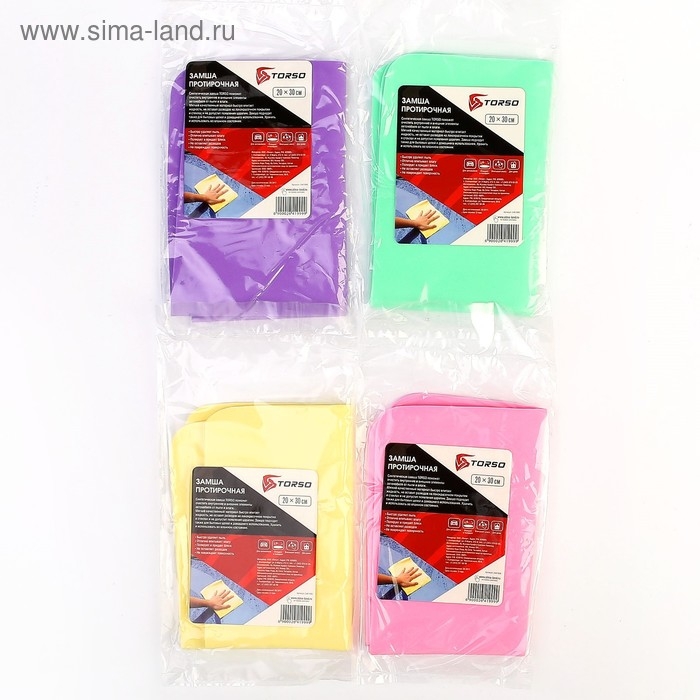 Замша протирочная TORSO 20×30 см, микс Замша протирочная TORSO 20×30 см, микс