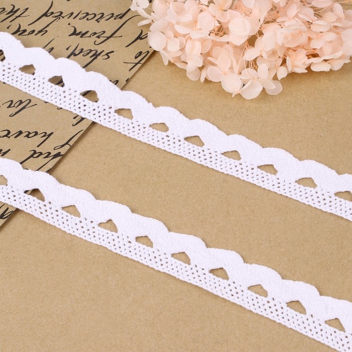 Кружево вязаное, 22 мм &times; 10 &plusmn; 1 м, цвет белый