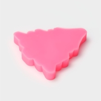 Молд новогодний &laquo;Рождественская ёлка&raquo;, силикон, 10&times;9,5&times;1 см, цвет розовый